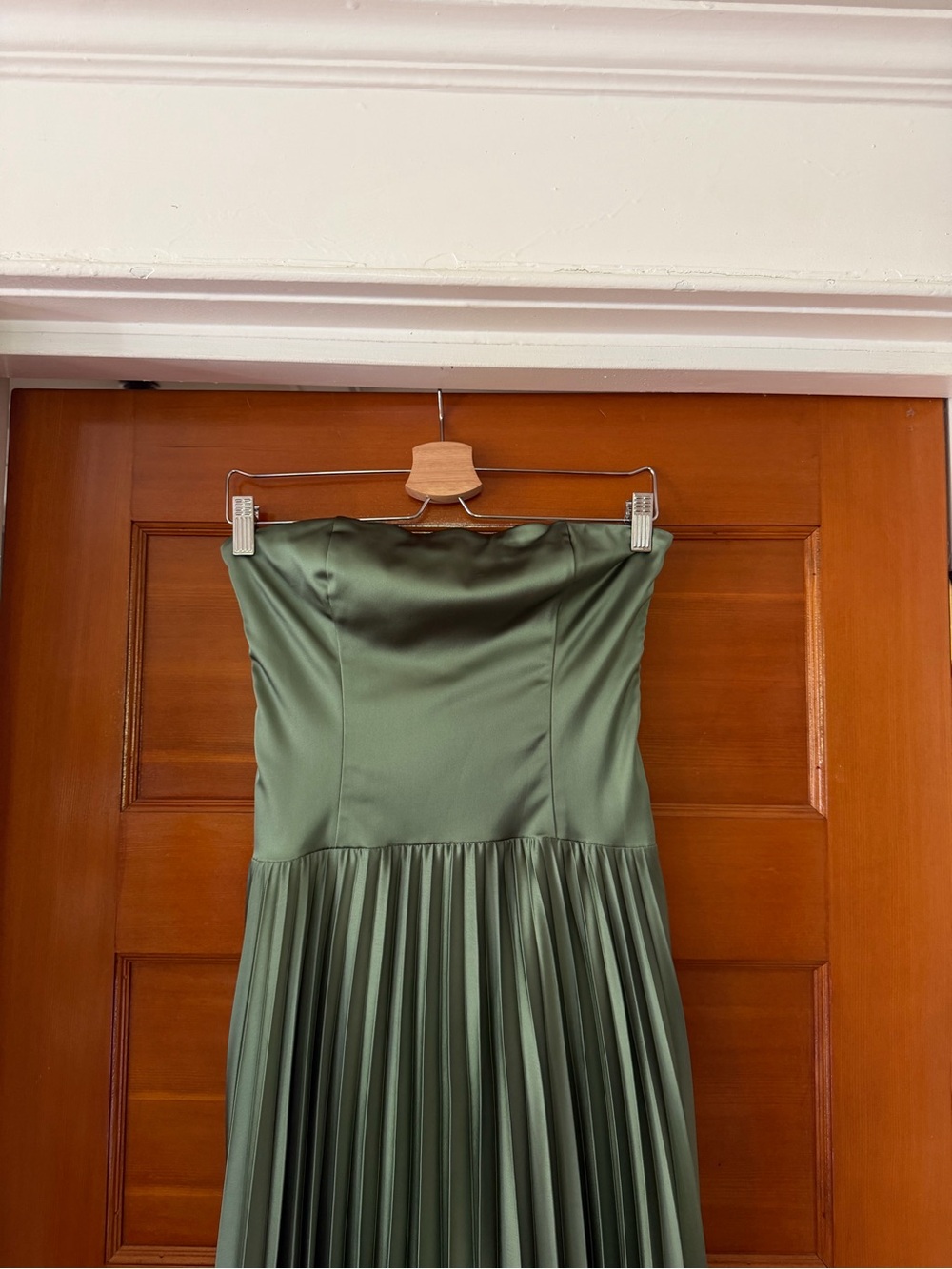 Abercrombie & Fitch Satin Giselle Strapless Drop-Waist Gown - Picture 7 of 9